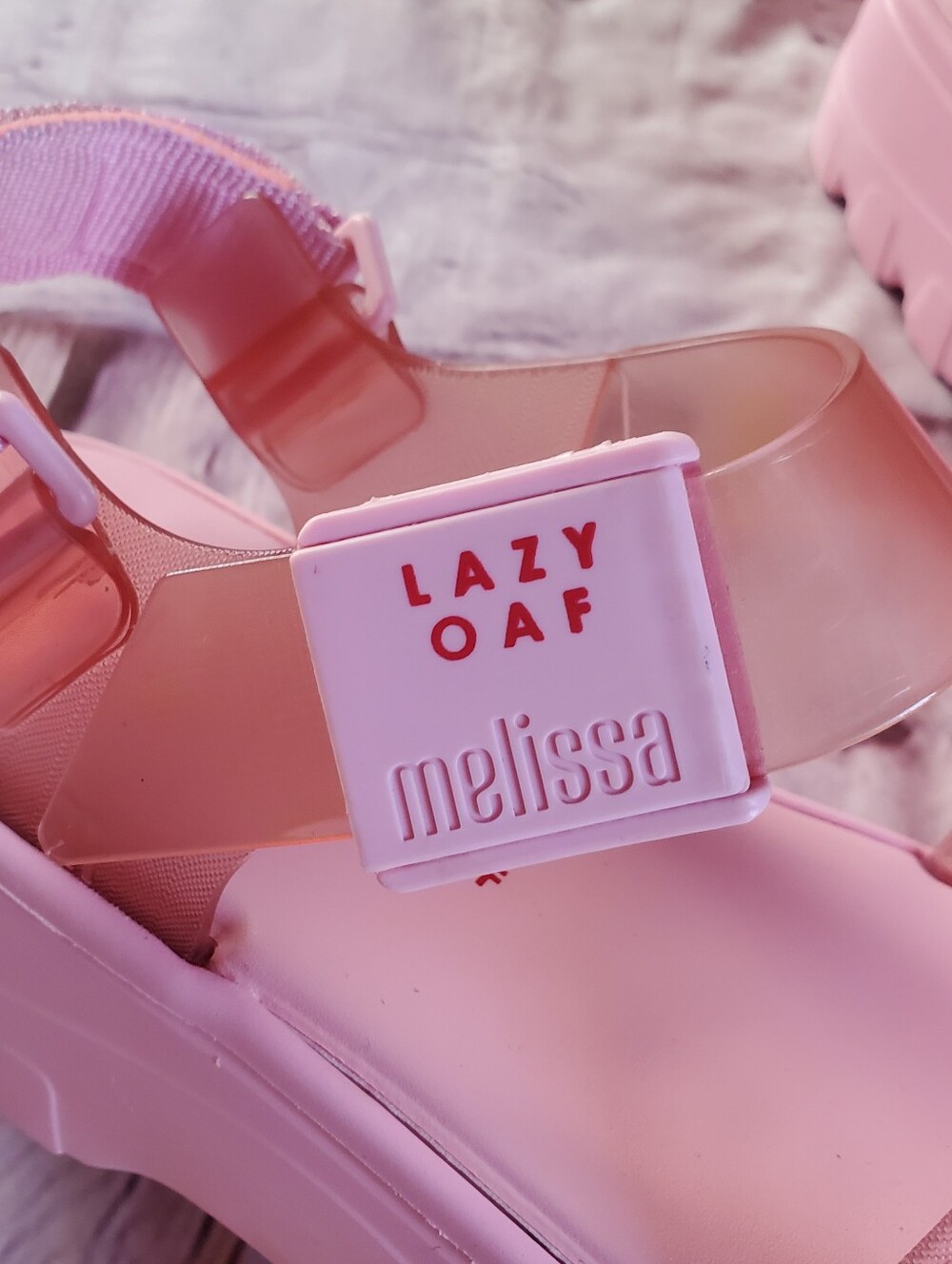 Melissa x Lazy Oaf Pink Platform Sandals with Red Heart Accents - Picture 8 of 13